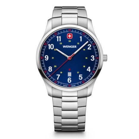 שעון City Sport רצועת מתכת ולוח כחול 42 מ