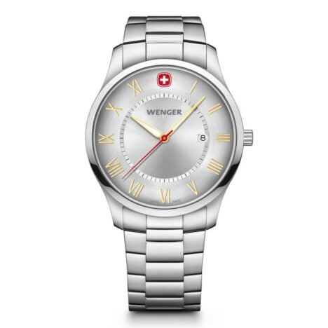 שעון City Classic רצועת מתכת ולוח כסוף 42 מ