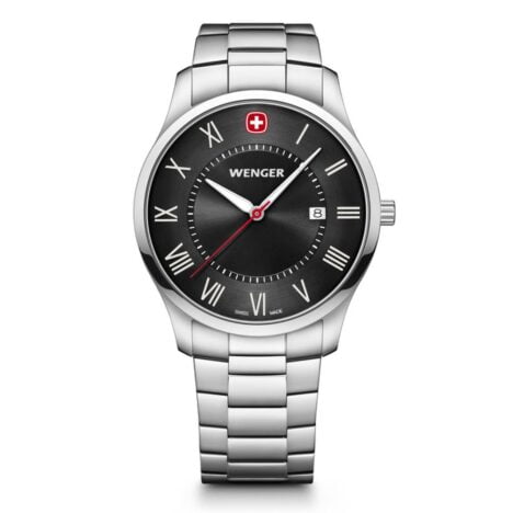 שעון City Classic רצועת מתכת ולוח שחור 42 מ