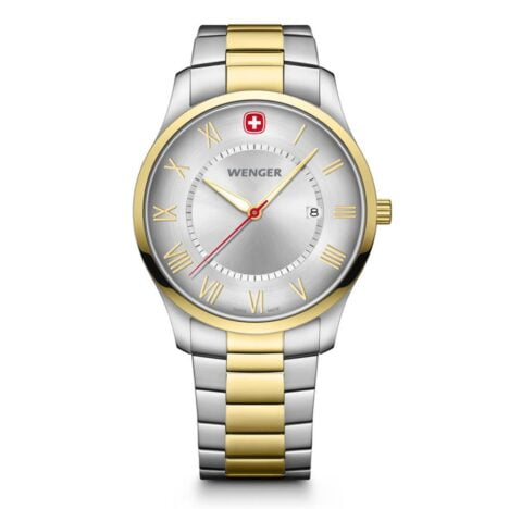 שעון City Classic רצועה בכסף וזהב ולוח כסוף 42 מ