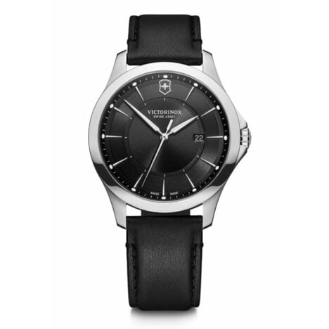 Alliance רצועת עור שחורה ולוח שחור