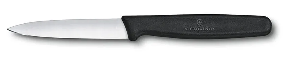 סכין ירקות קצרה להב שפיץ חלק- שחור