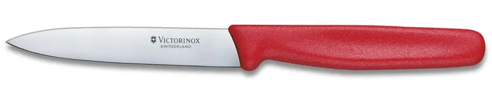 סכין ירקות שוויצרית, להב שפיץ חלק – אדום