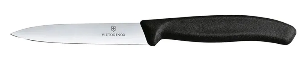 סכין ירקות שוויצרית, להב שפיץ חלק – שחור