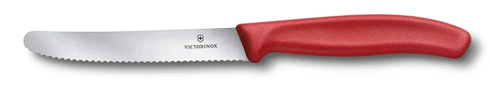 סכין ירקות שוויצרית, להב משונן עגול – אדום
