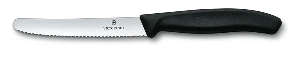 סכין ירקות שוויצרית, להב משונן עגול – שחור