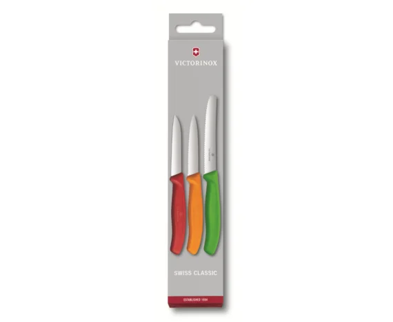 סט 3 סכיני ירקות צבעוני SWISS CLASSIC