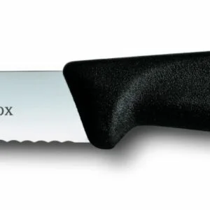  סכין ירקות שוויצרית, להב שפיץ משונן - שחור