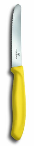 סכין ירקות שוויצרית, להב משונן עגול - צהוב