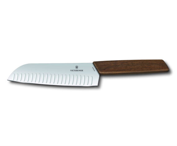 סכין סנטוקו ידית עץ -  סדרת Swiss Modern