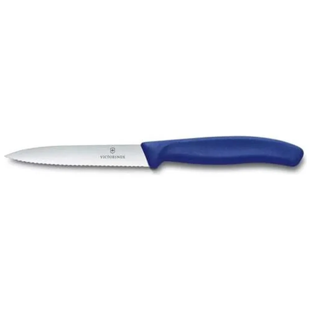סכין ירקות שוויצרית, להב שפיץ משונן – כחול