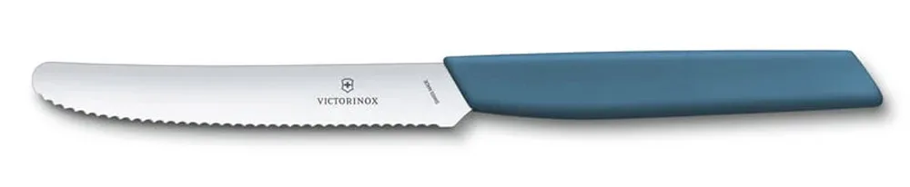 סכין ירקות בצבע כחול – Swiss Modern להב משונן עגול