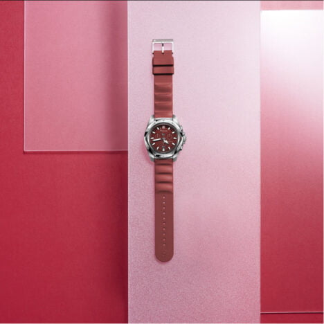 שעון I.N.O.X chrono רצועת גומי לוח בורדו 43 מ