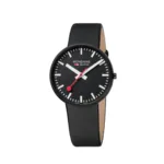 שעון מונדיין Giant - רצועת עור שחורה 42 מ"מ
