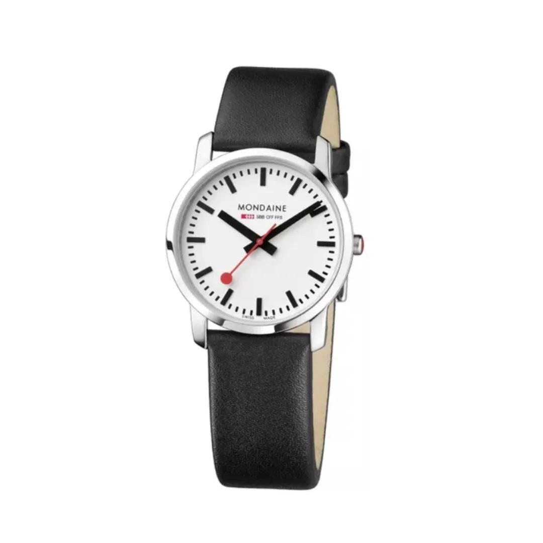 שעון מונדיין Classic - רצועת עור שחורה 36 מ"מ