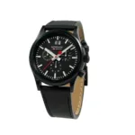 שעון מונדיין Sport - רצועת עור שחורה לוח שחור 41 מ"מ