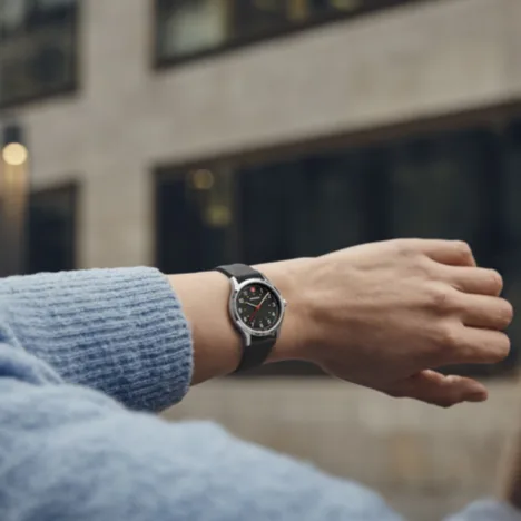 שעון City Sport רצועת סיליקון שחורה ולוח שחור 34 מ