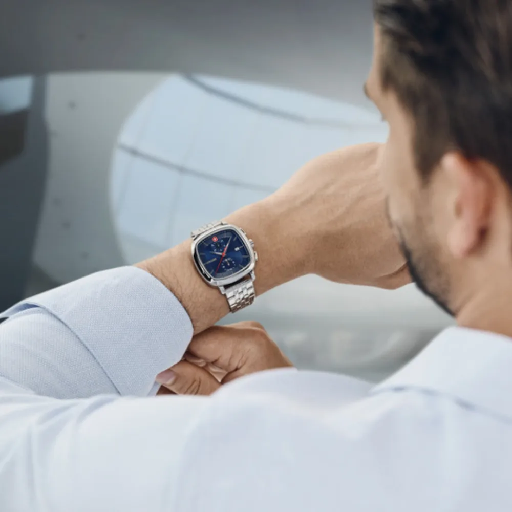 שעון 40 מ"מ Vintage Classic Chrono לוח כחול