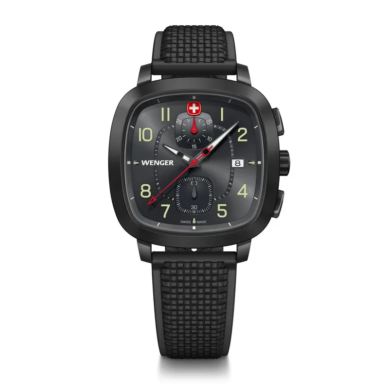 שעון 40 מ"מ Vintage Sport Chrono לוח אפור ספרות ירוקות