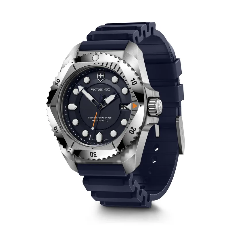 שעון DIVE PRO רצועת גומי כחולה ולוח כחול