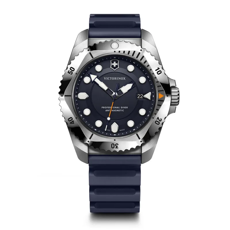 שעון DIVE PRO רצועת גומי כחולה ולוח כחול