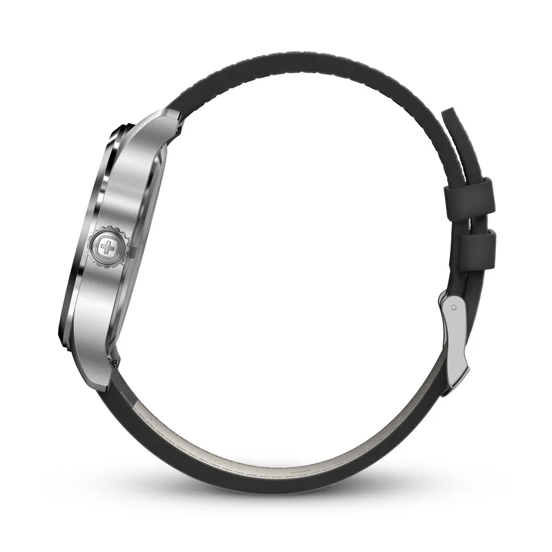 שעון Terragraph רצועת עור שחורה לוח שחור 43 מ"מ