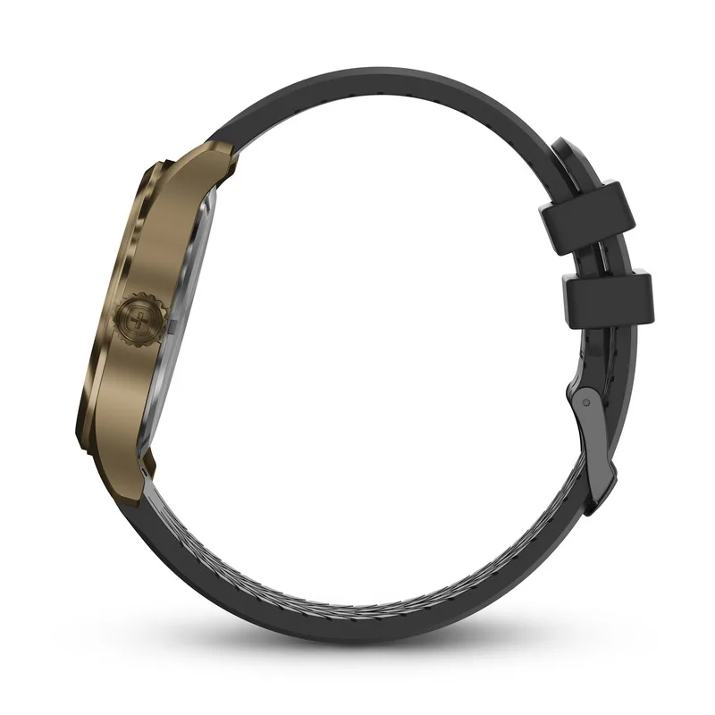 שעון Terragraph רצועת סיליקון לוח שחור מסגרת נחושת 43 מ"מ