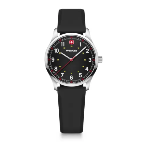 שעון City Sport רצועת סיליקון שחורה ולוח שחור 34 מ