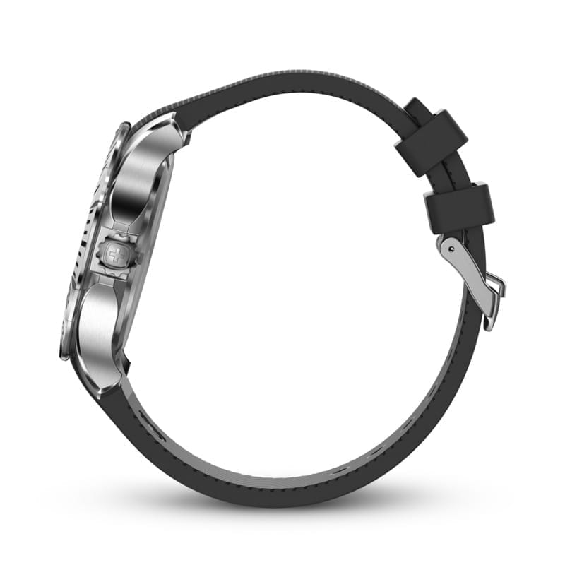 שעון Seaforce לוח שחור ורצועת סיליקון שחורה 43 מ"מ