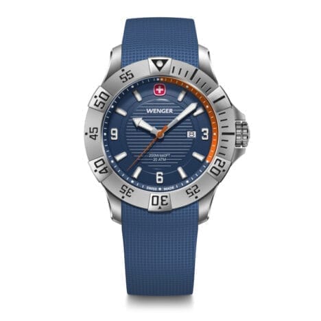 שעון Seaforce לוח כחול ורצועת סיליקון כחולה 43 מ