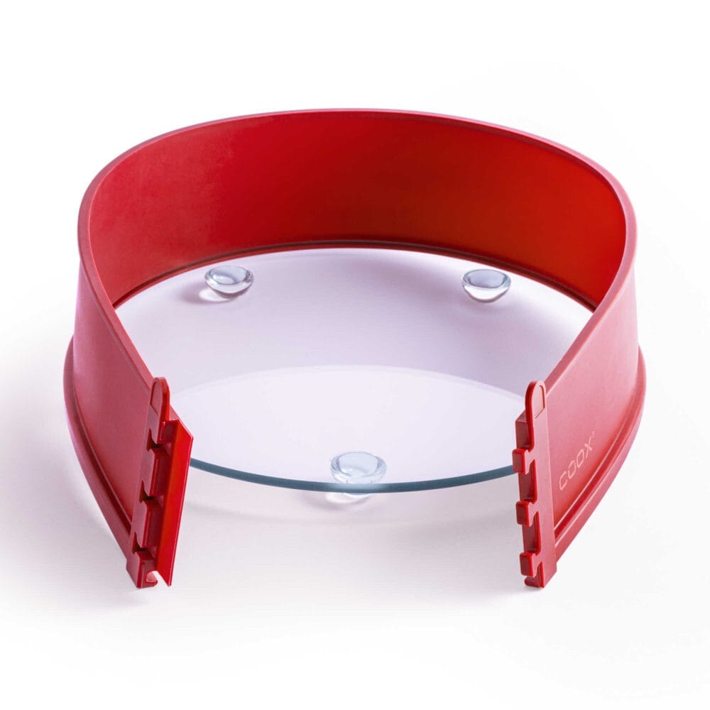 תבנית עגולה מתפרקת Springform עם תחתית זכוכית 26 ס"מ אדומה