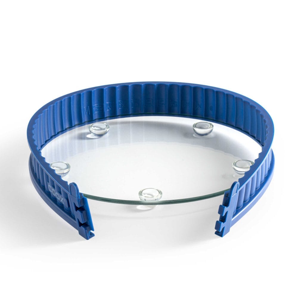 תבנית פאי מתפרקת Quiche dish עם תחתית זכוכית 26 ס"מ כחולה