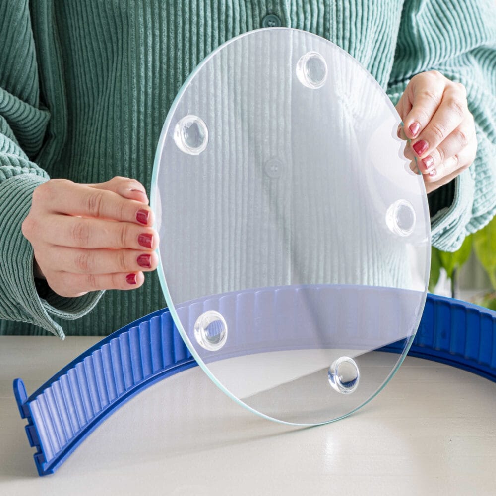 תבנית פאי מתפרקת Quiche dish עם תחתית זכוכית 26 ס"מ כחולה