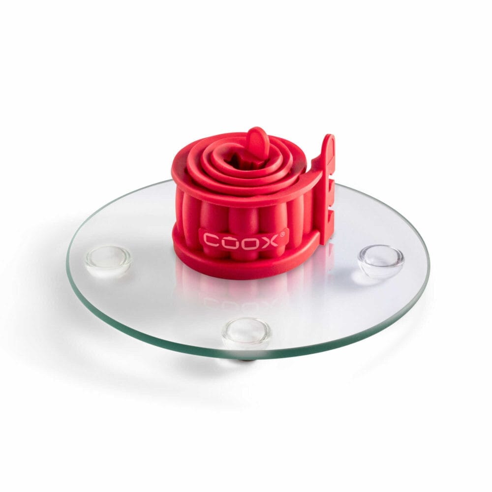 תבנית פאי מתפרקת Quiche dish עם תחתית זכוכית 18 ס"מ אדומה