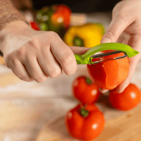 קולפן פיראנה מסתובב משונן ירוק