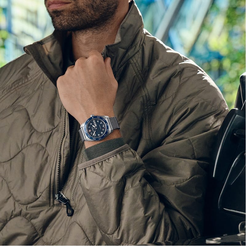 Swiss Army רצועת מתכת לוח כחול 42 מ"מ