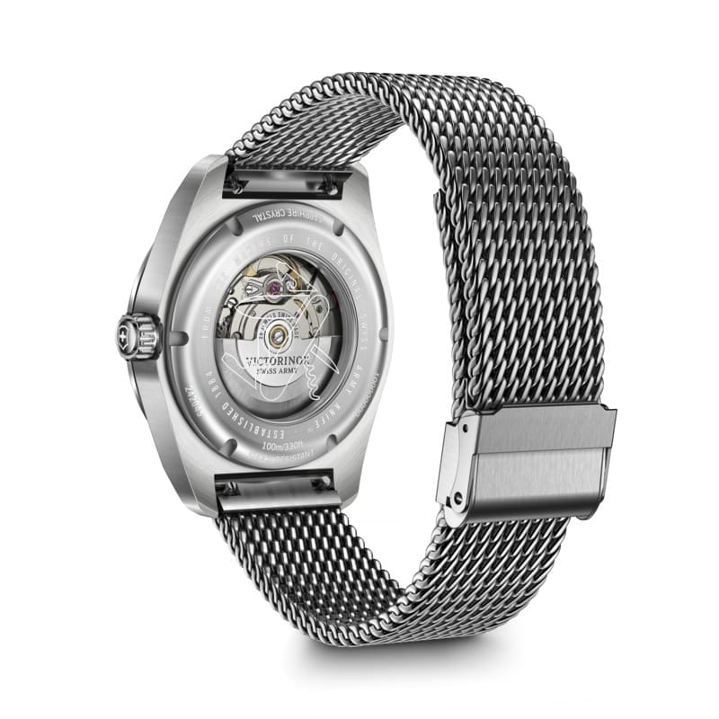 שעון Swiss Army אוטומטי רצועת מתכת לוח כחול 42 מ”מ