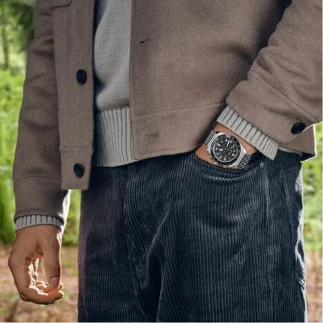 שעון Swiss Army Chrono רצועת מתכת לוח שחור 42 מ