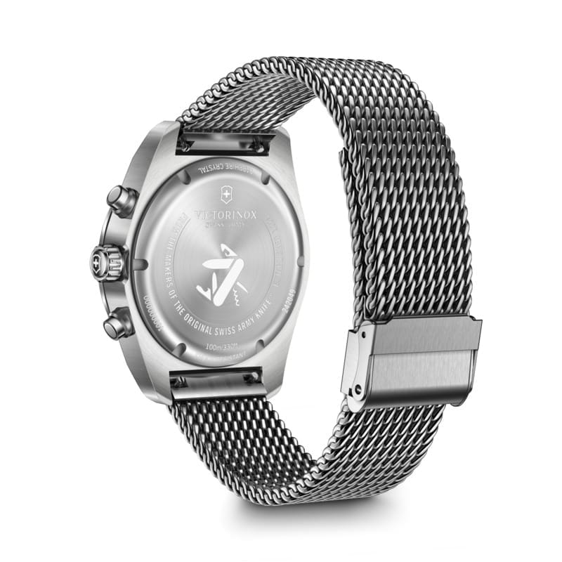 שעון Swiss Army Chrono רצועת מתכת לוח כחול 42 מ"מ