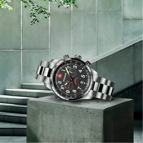 שעון Terragraph Chrono רצועת מתכת לוח שחור 43 מ