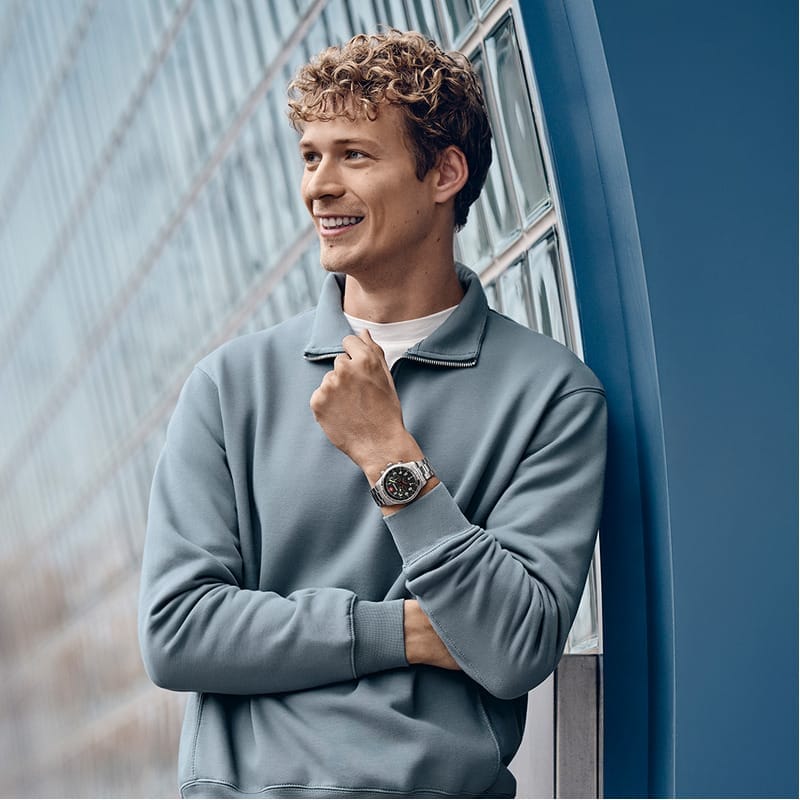 שעון Terragraph Chrono רצועת מתכת לוח שחור 43 מ"מ