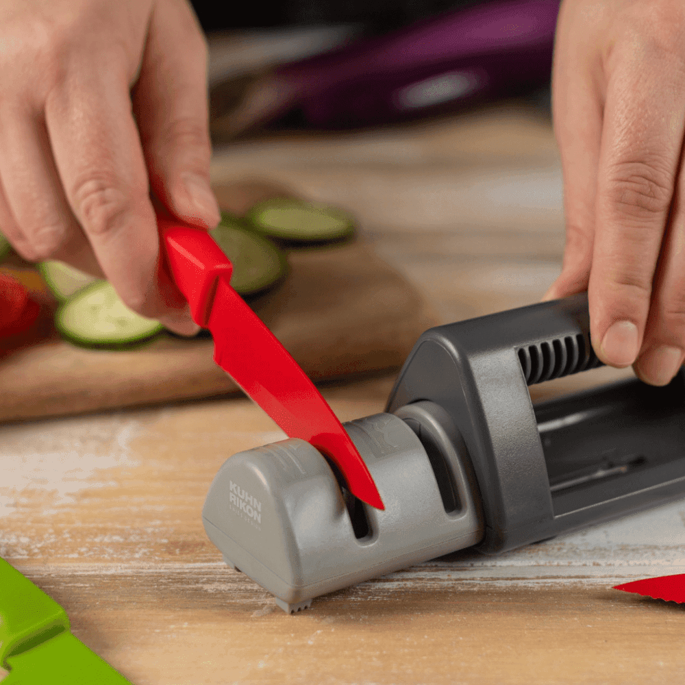 משחיז סכינים כפול אפור