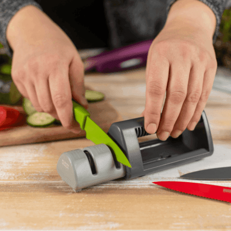 משחיז סכינים כפול אפור