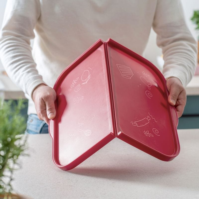 משטח אפייה מתקפל מסיליקון אדום