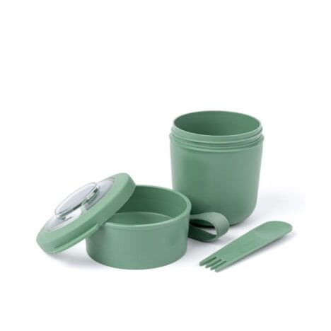 קופסת אוכל Tylla Duo עם כף מזלג ירוק Amuse