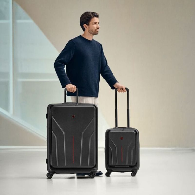 מזוודה גדולה Amplix שחור- וונגר