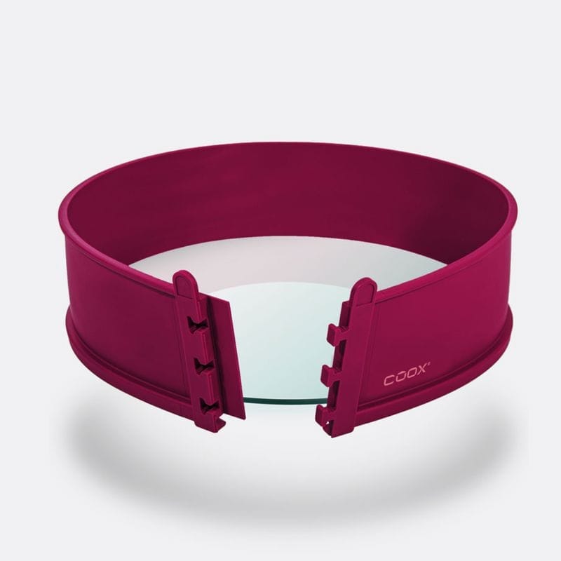 תבנית עגולה מתפרקת Springform עם תחתית זכוכית 26 ס"מ בורדו