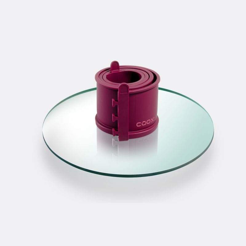 תבנית עגולה מתפרקת Springform עם תחתית זכוכית 18 ס"מ בורדו