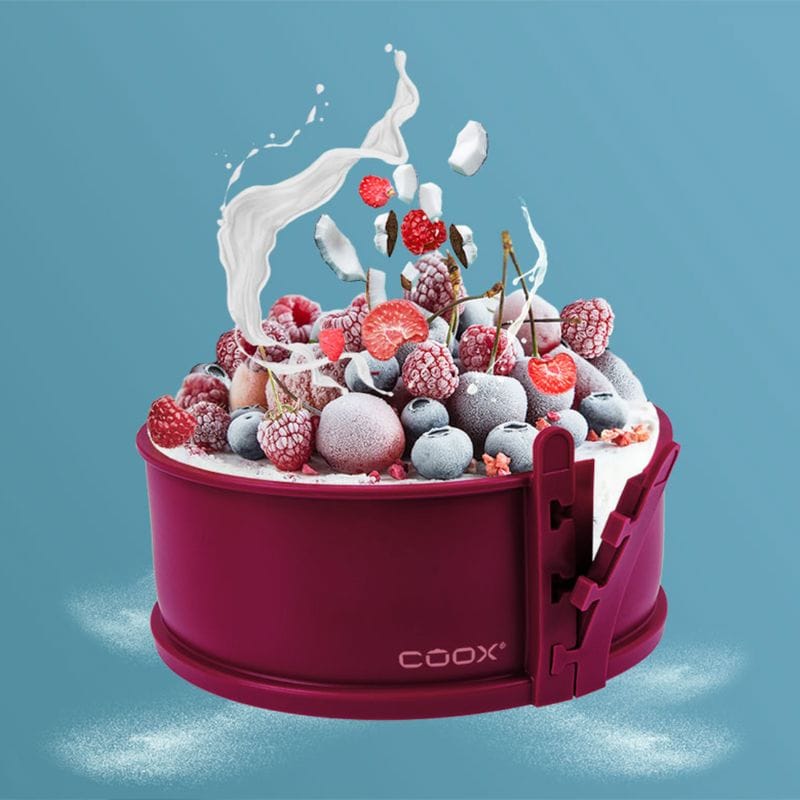 תבנית עגולה מתפרקת Springform עם תחתית זכוכית 18 ס"מ בורדו