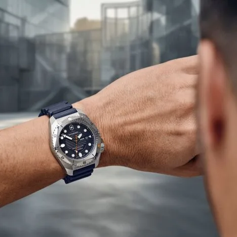 שעון DIVE PRO אוטומטי רצועת גומי כחולה